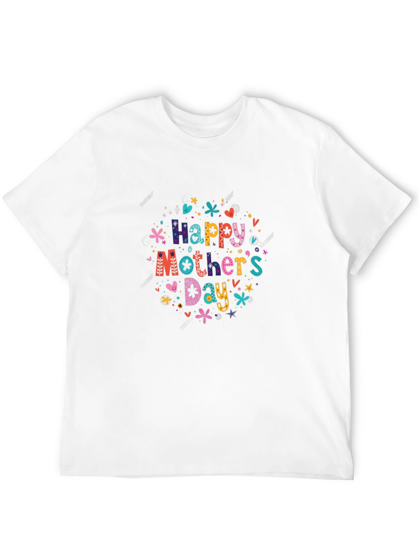 Happy Mothers Day Graphic Tee - Black Cotton