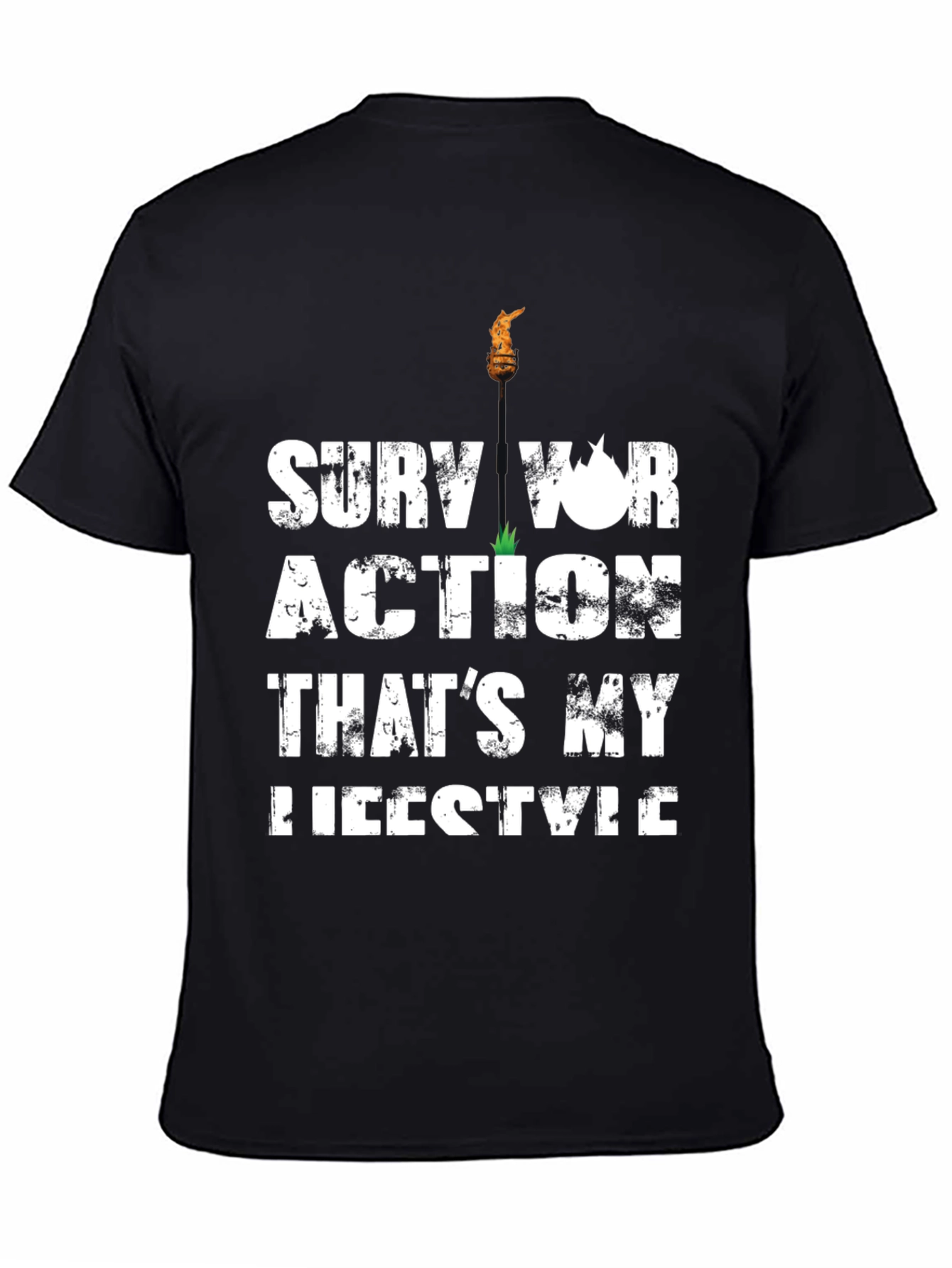 Survivor Action Lifestyle Graphic T-Shirt - Black