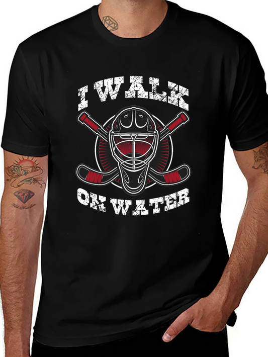 I Walk On Water Hockey T-Shirt - Black