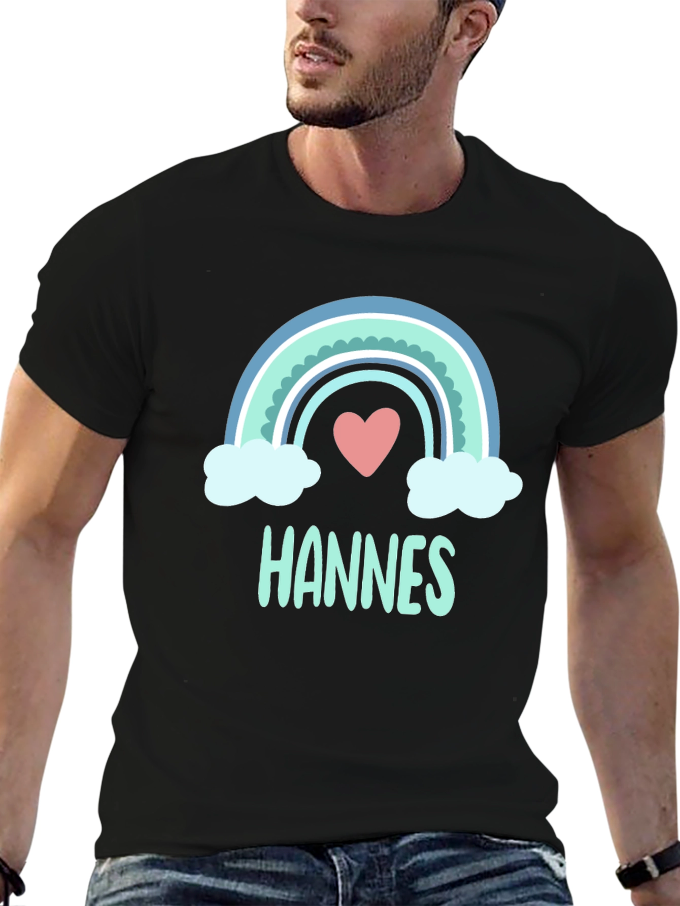 Rainbow Heart Hannes Personalized T-Shirt