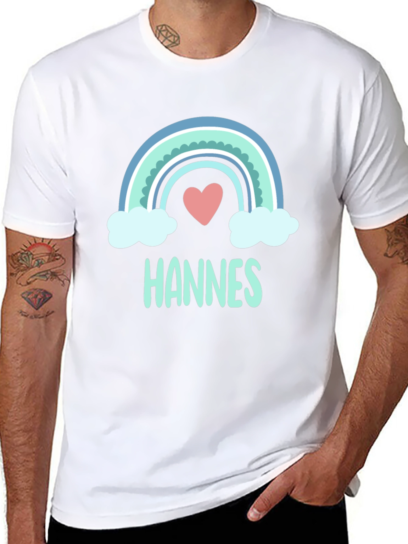 Rainbow Heart Hannes Personalized T-Shirt