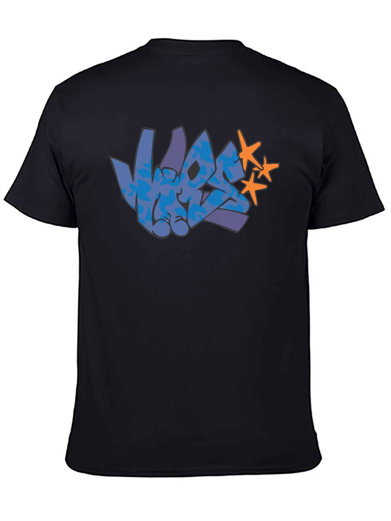 Graffiti Graphic Print Black T-Shirt