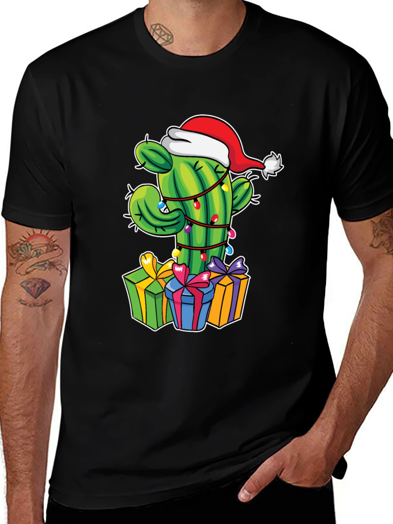 Christmas Cactus T-Shirt Festive Graphic Tee