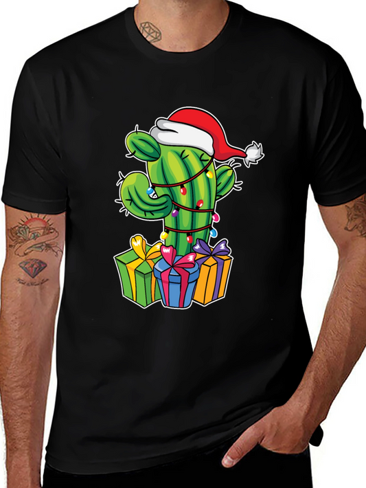 Christmas Cactus T-Shirt Festive Graphic Tee