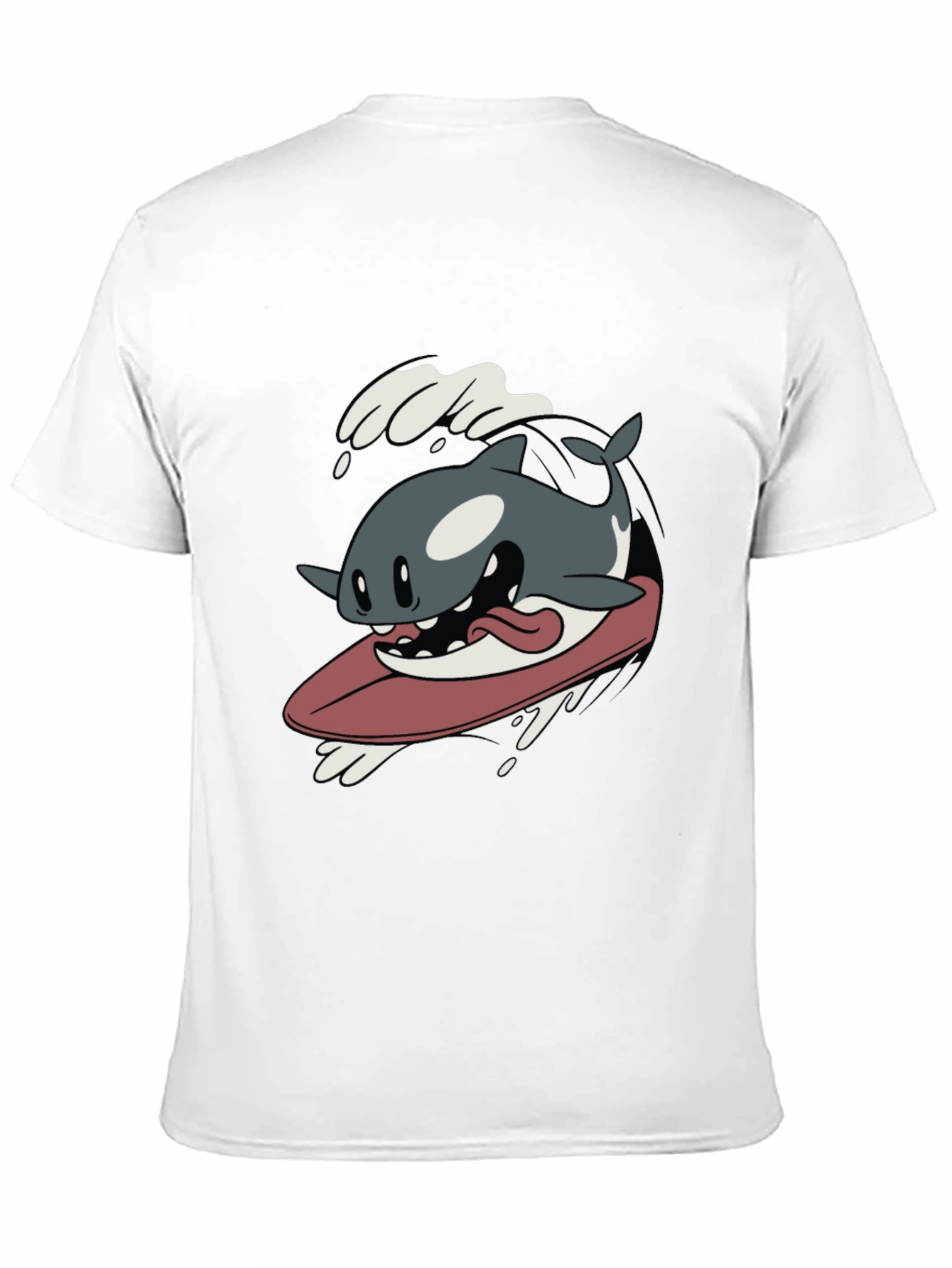 Surfing Orca Cartoon Graphic T-Shirt