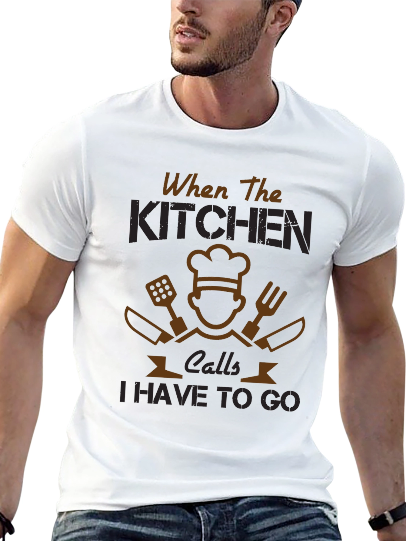 When The Kitchen Calls - Chef T-Shirt
