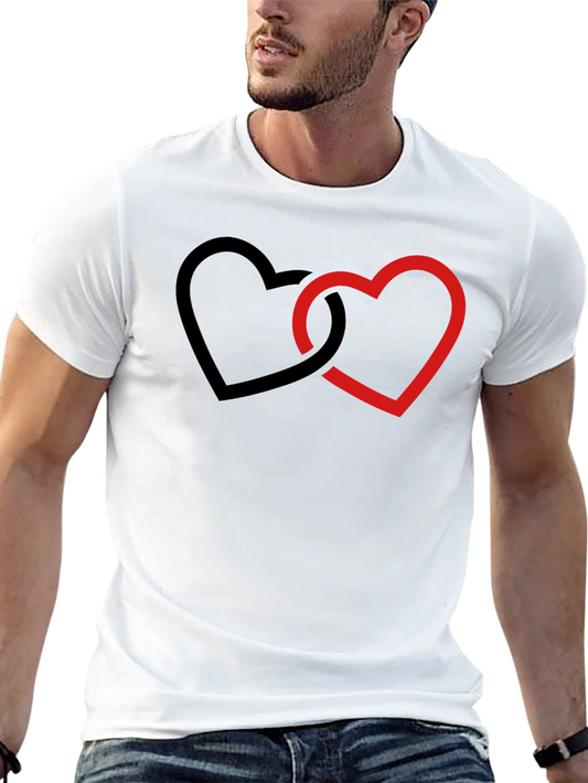 Linked Hearts Graphic Black T-Shirt