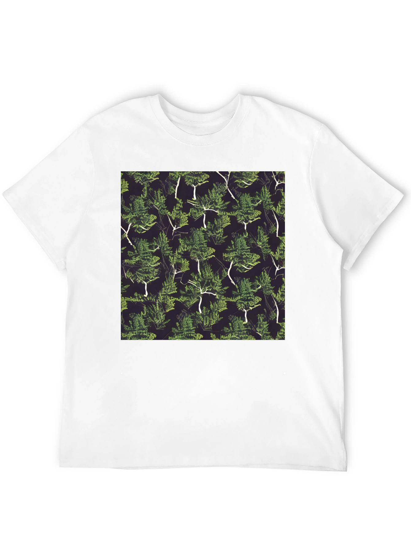 Nature Pattern Black T-Shirt