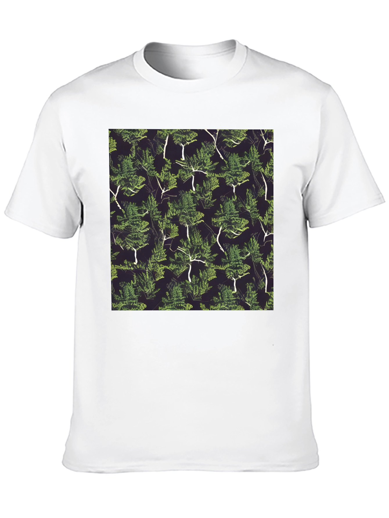 Nature Pattern Black T-Shirt