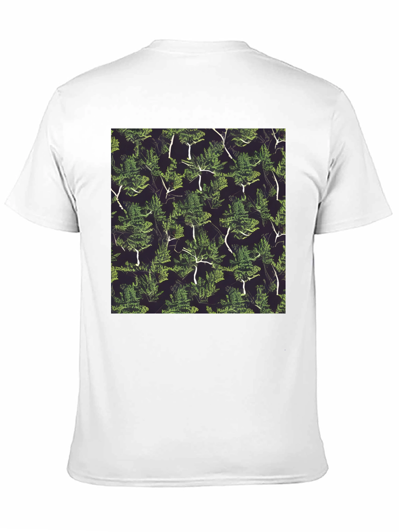 Nature Pattern Black T-Shirt