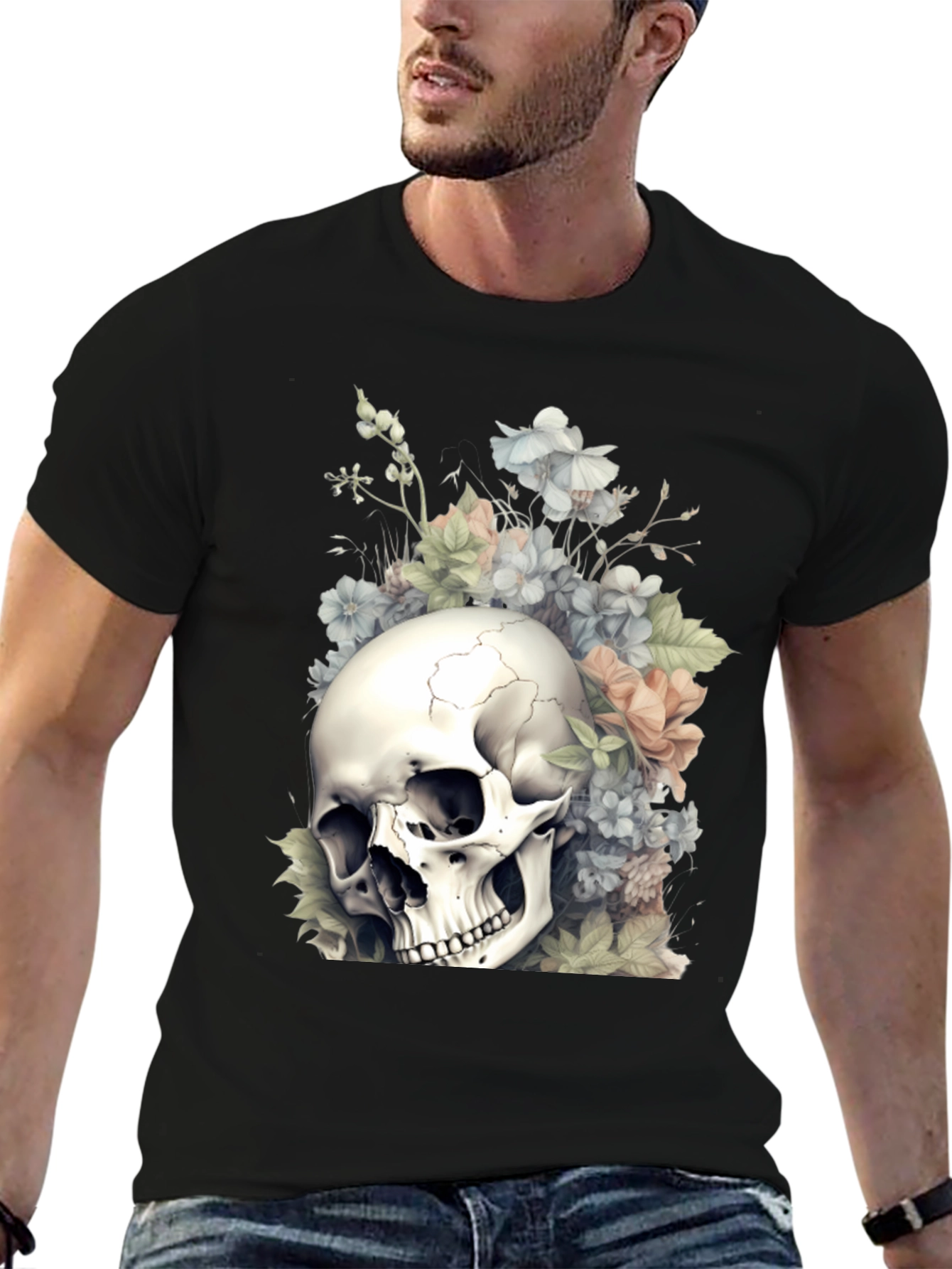 Skull & Flowers Graphic Tee