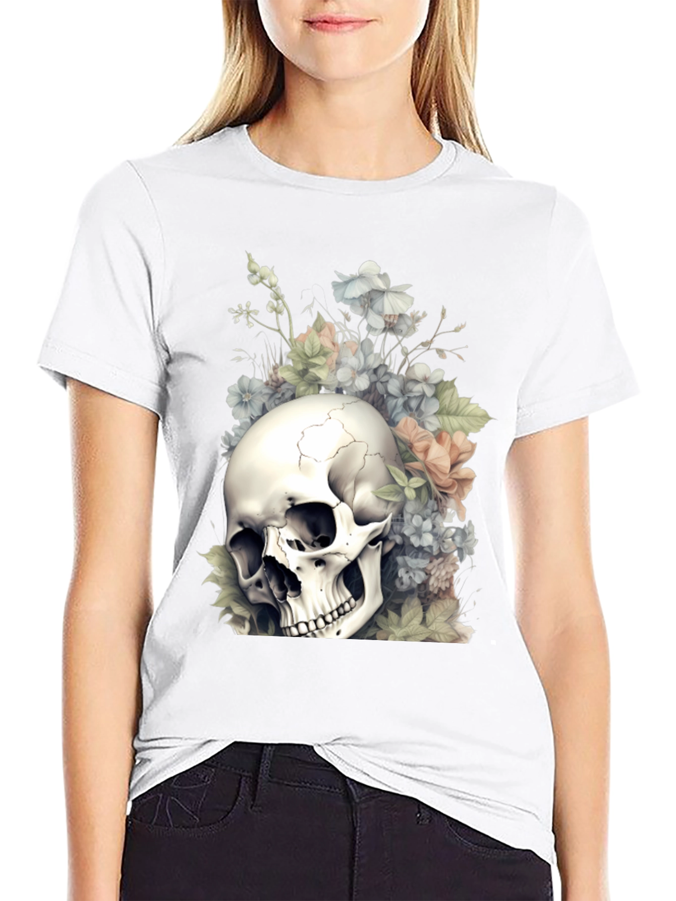 Skull & Flowers Graphic Tee
