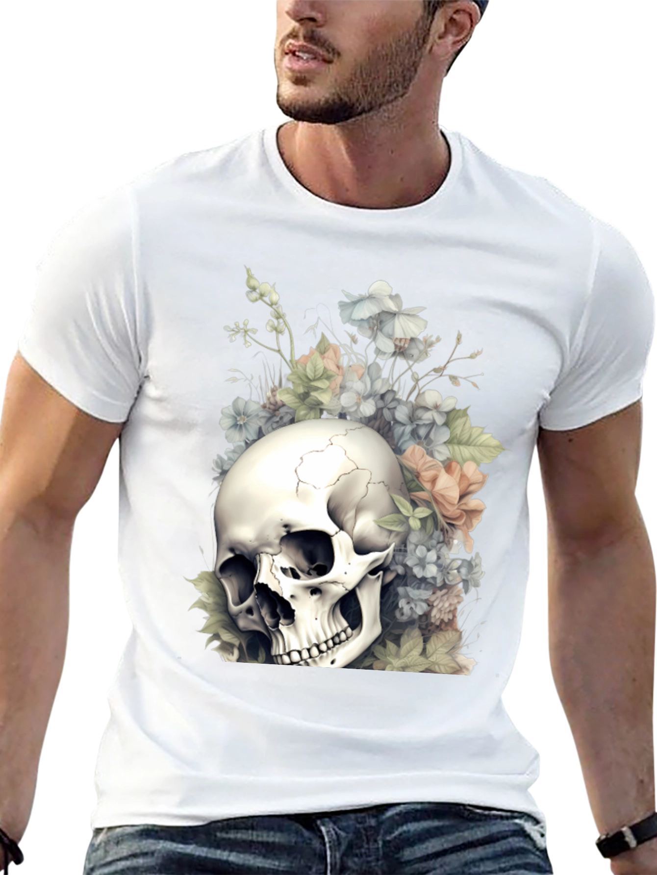 Skull & Flowers Graphic Tee