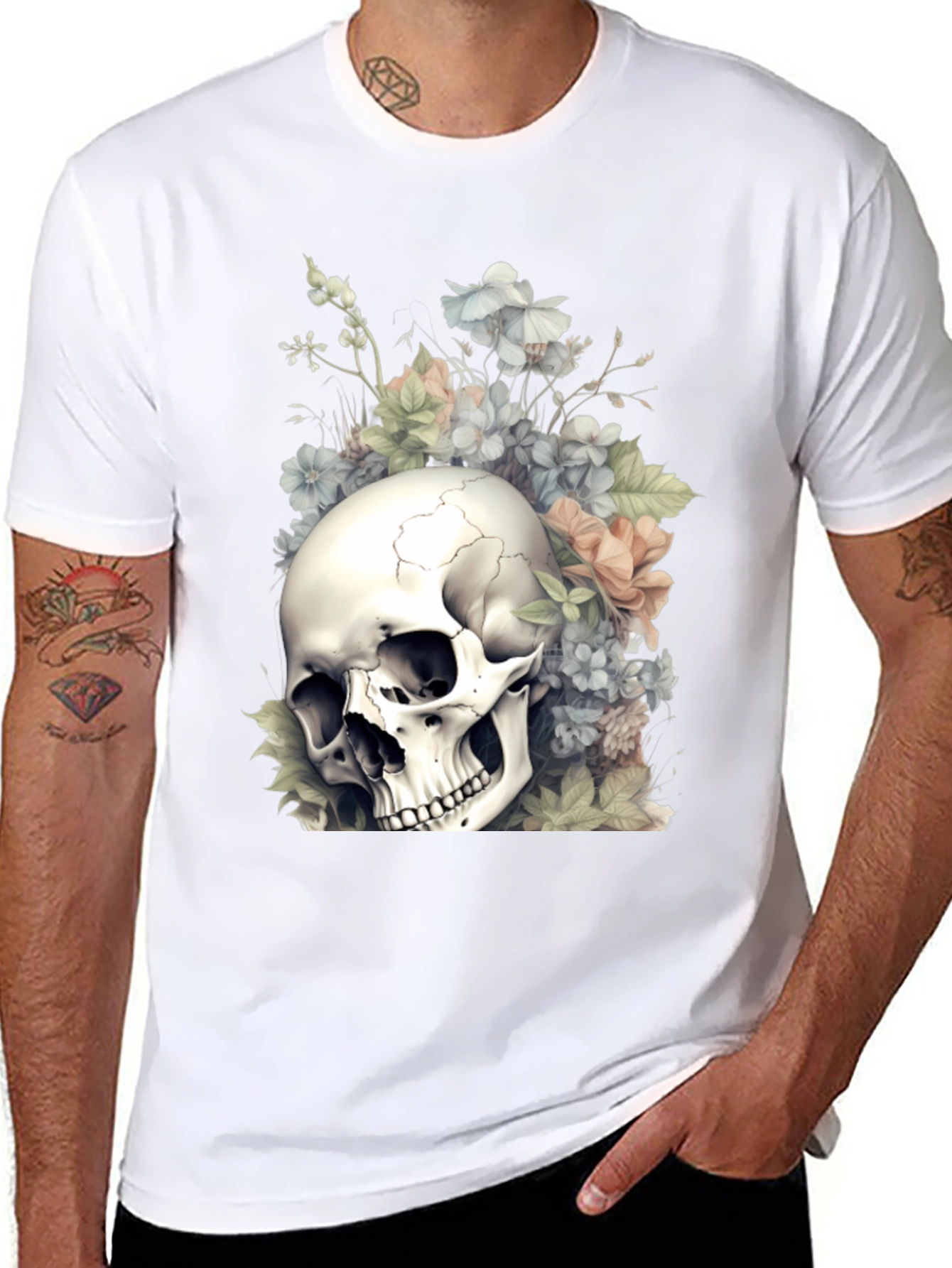 Skull & Flowers Graphic Tee