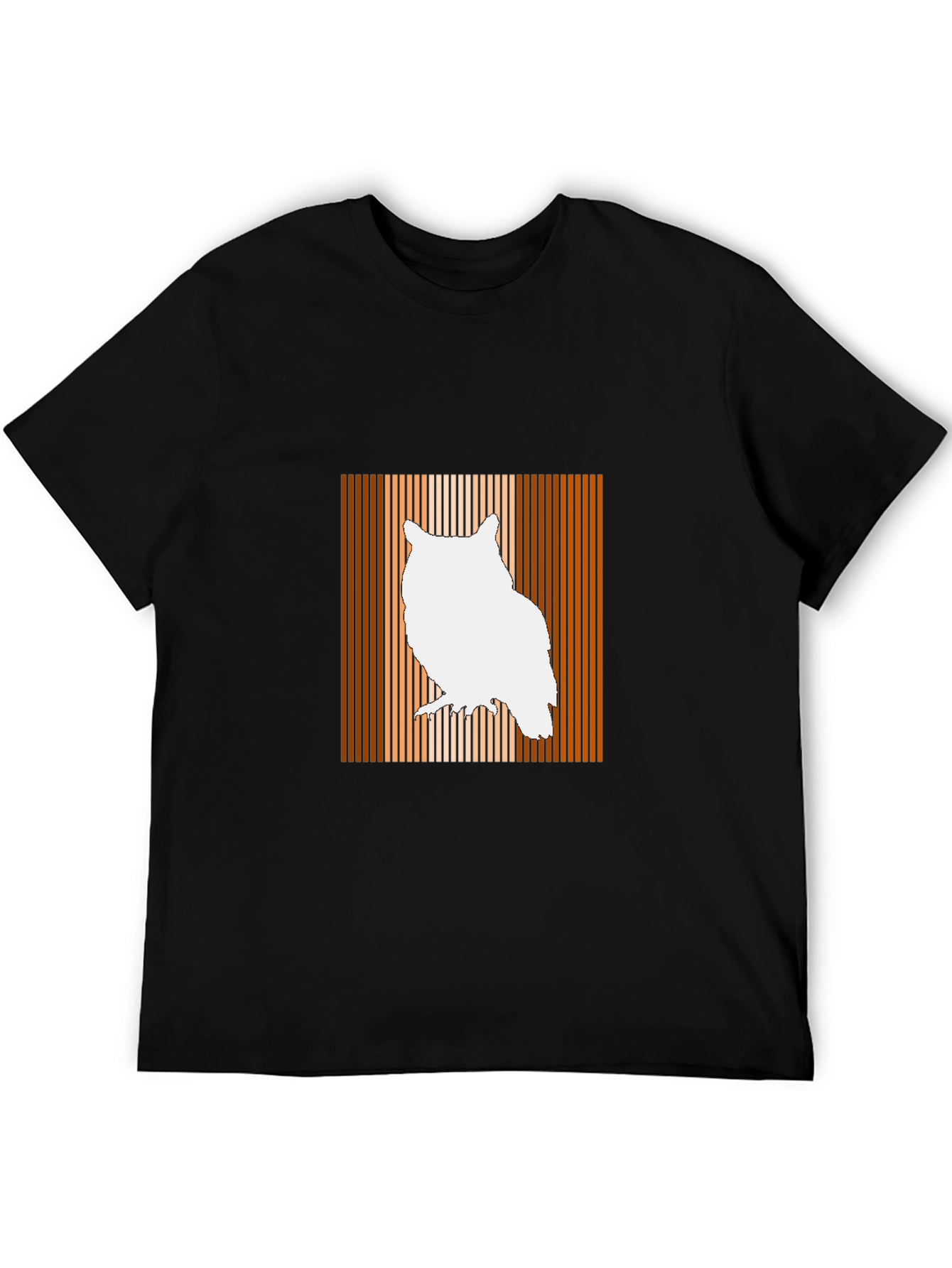 Owl Graphic Print Mens Black T-Shirt