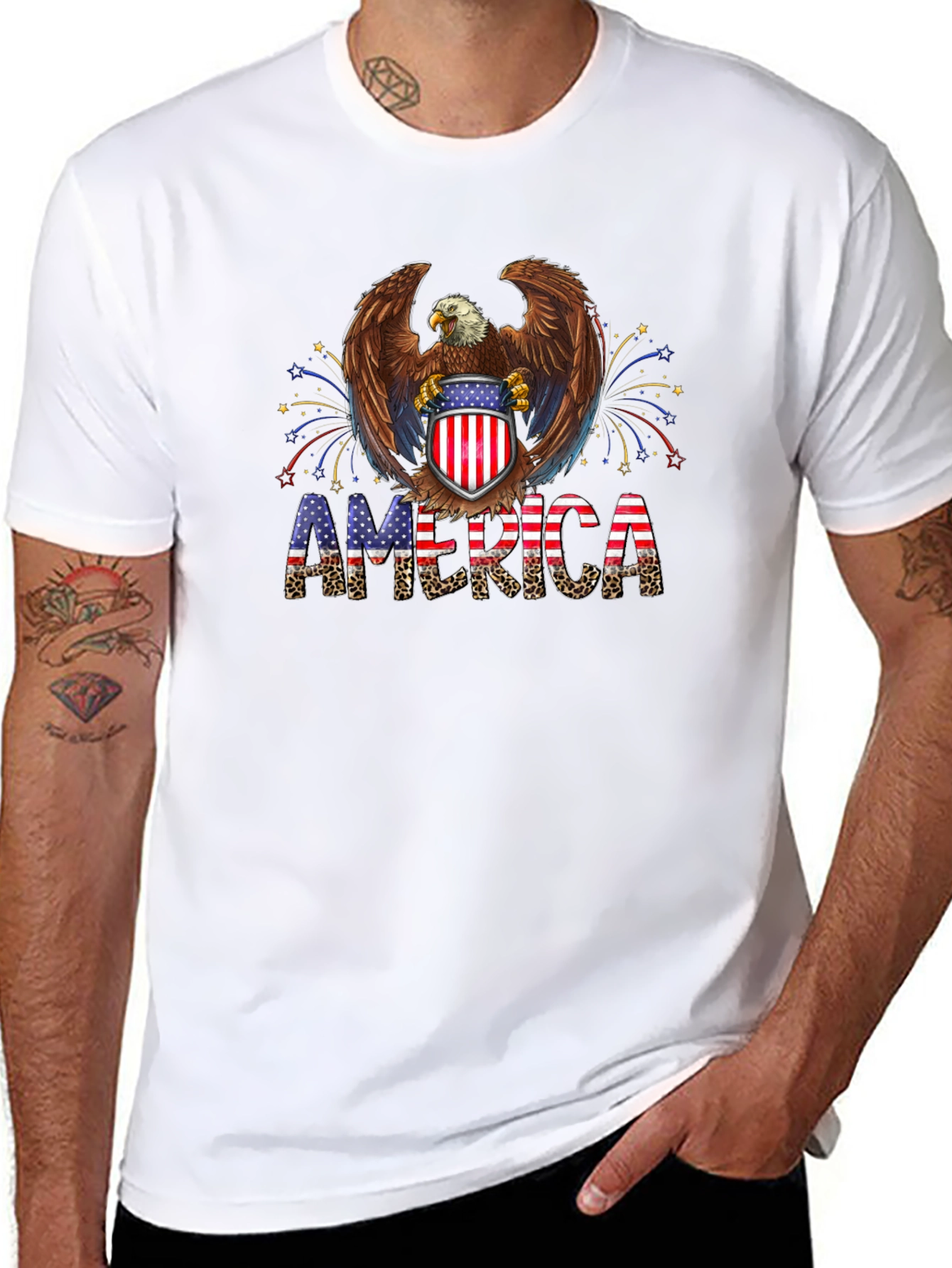 Patriotic Eagle America Graphic T-Shirt