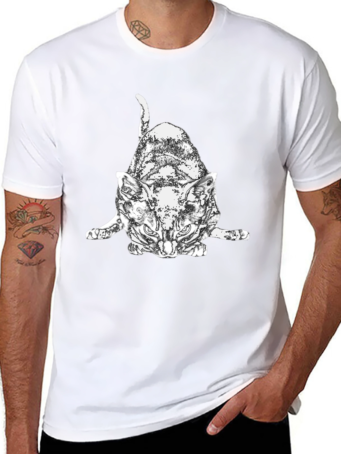 Cool Cat Graphic T-Shirt - Black