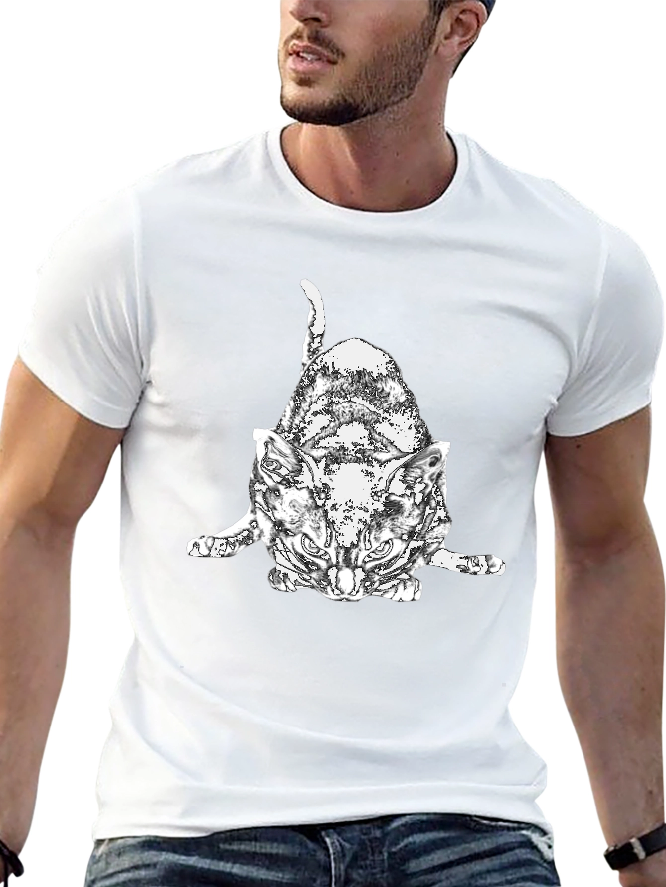 Cool Cat Graphic T-Shirt - Black