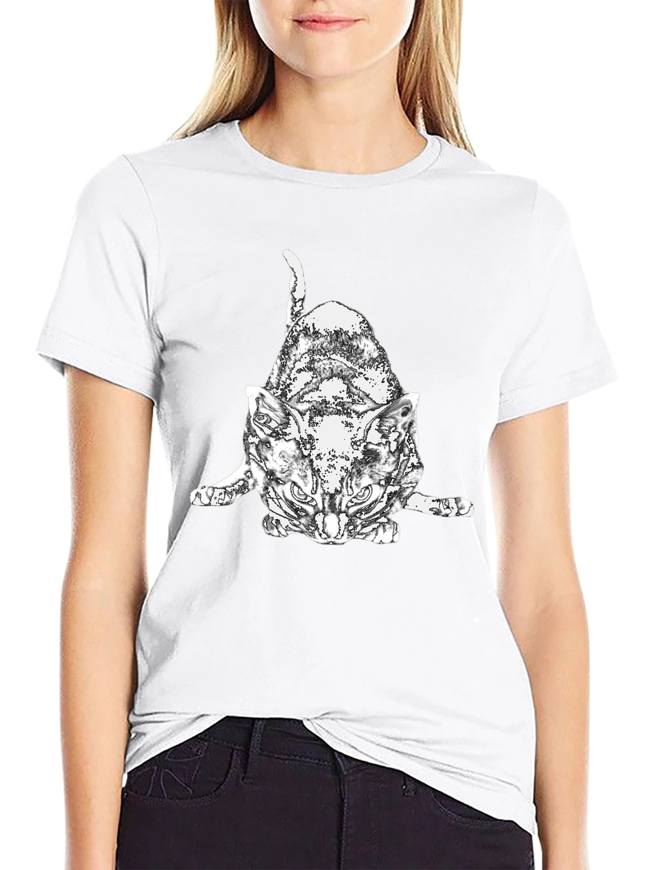 Cool Cat Graphic T-Shirt - Black