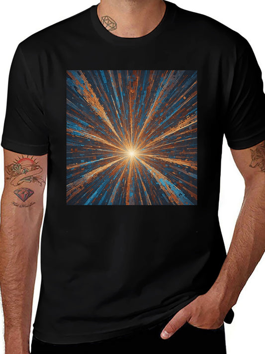 Abstract Burst Graphic Black T-Shirt