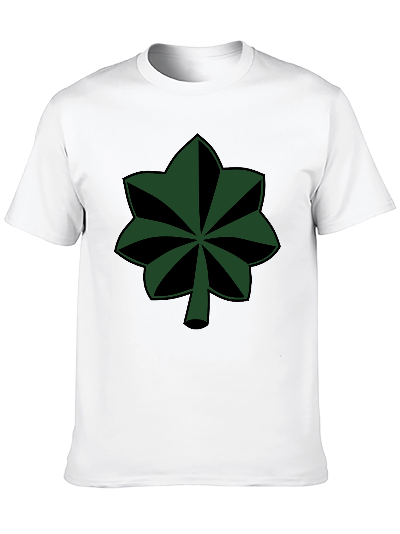 Green Leaf Symbol Black T-Shirt