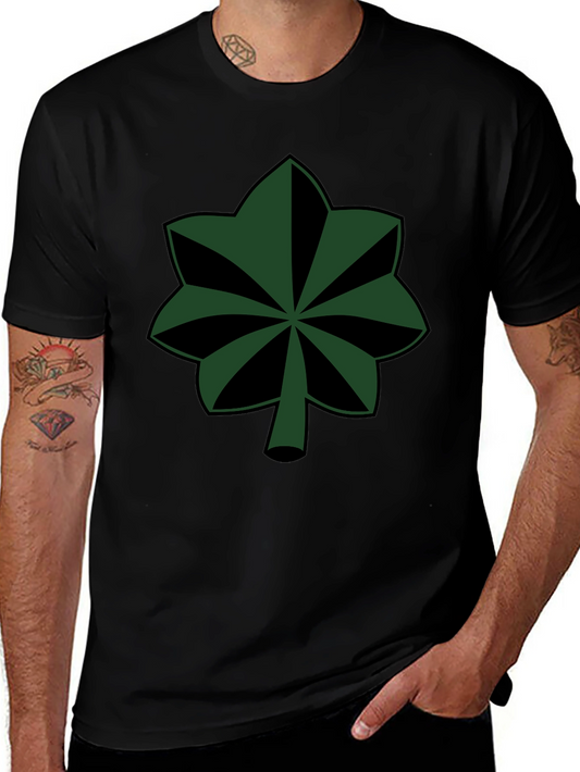 Green Leaf Symbol Black T-Shirt
