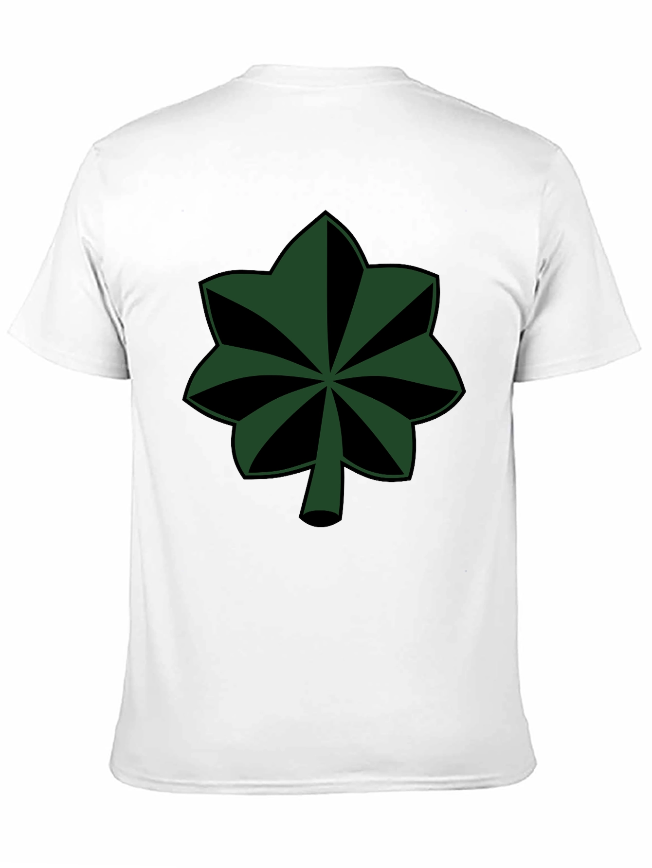 Green Leaf Symbol Black T-Shirt