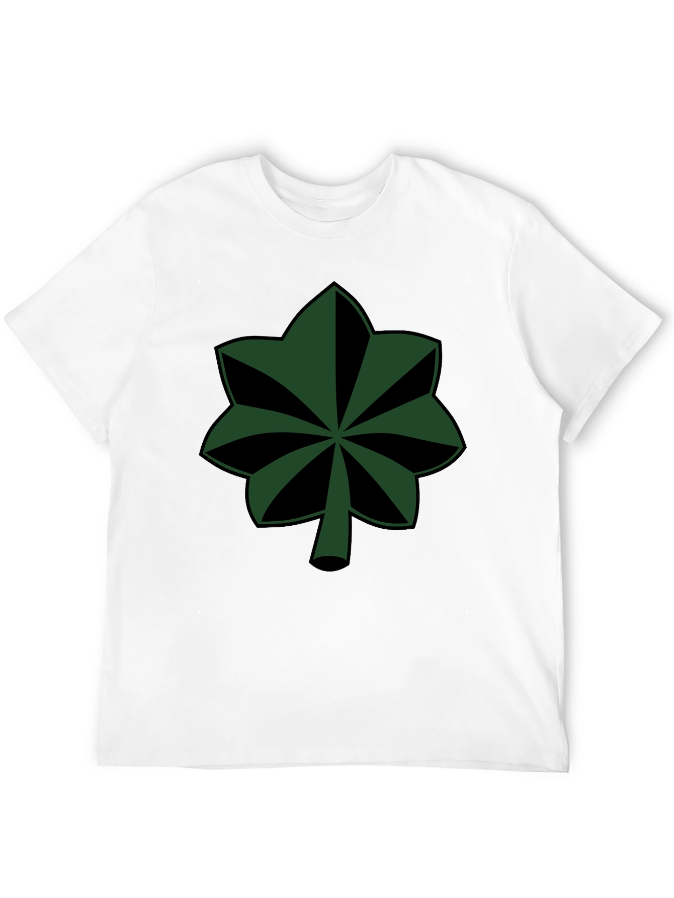 Green Leaf Symbol Black T-Shirt