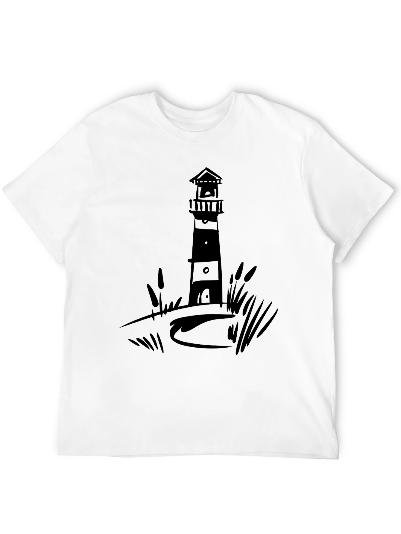 Lighthouse Graphic Tee - Black Casual Shirt