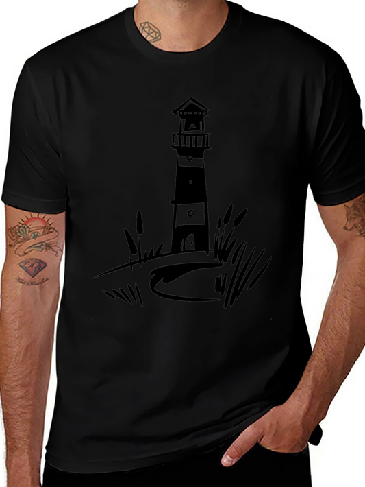 Lighthouse Graphic Tee - Black Casual Shirt