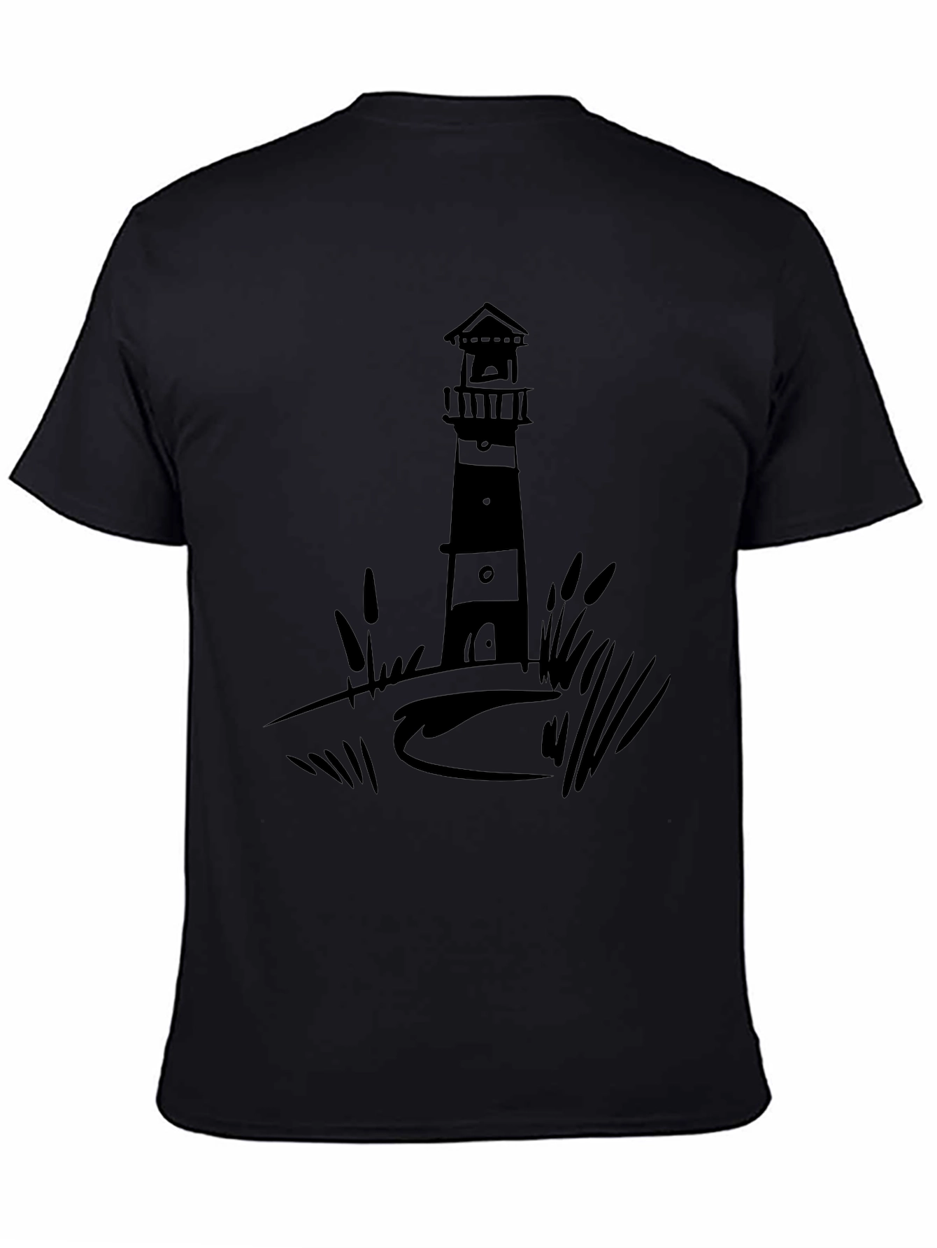 Lighthouse Graphic Tee - Black Casual Shirt