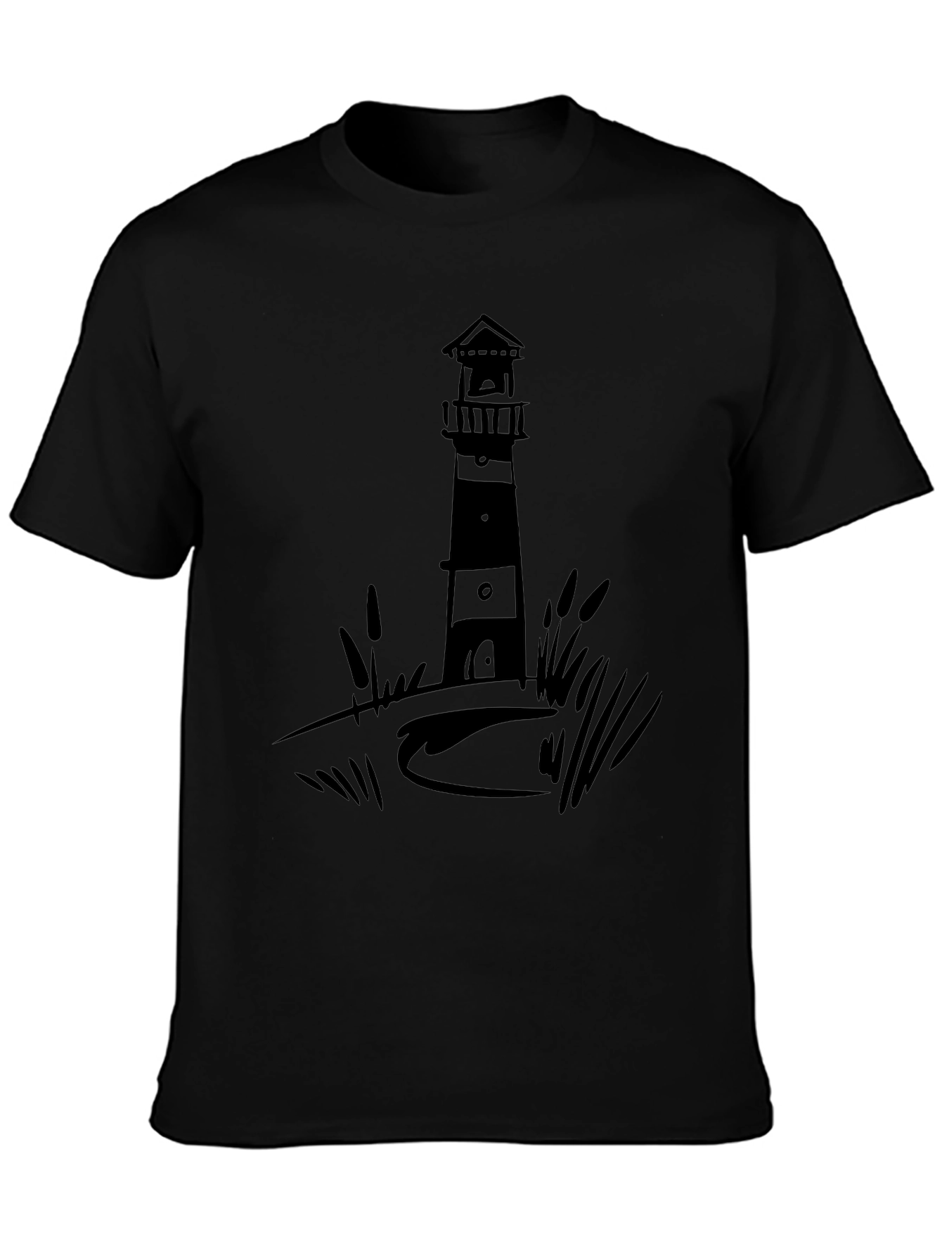 Lighthouse Graphic Tee - Black Casual Shirt