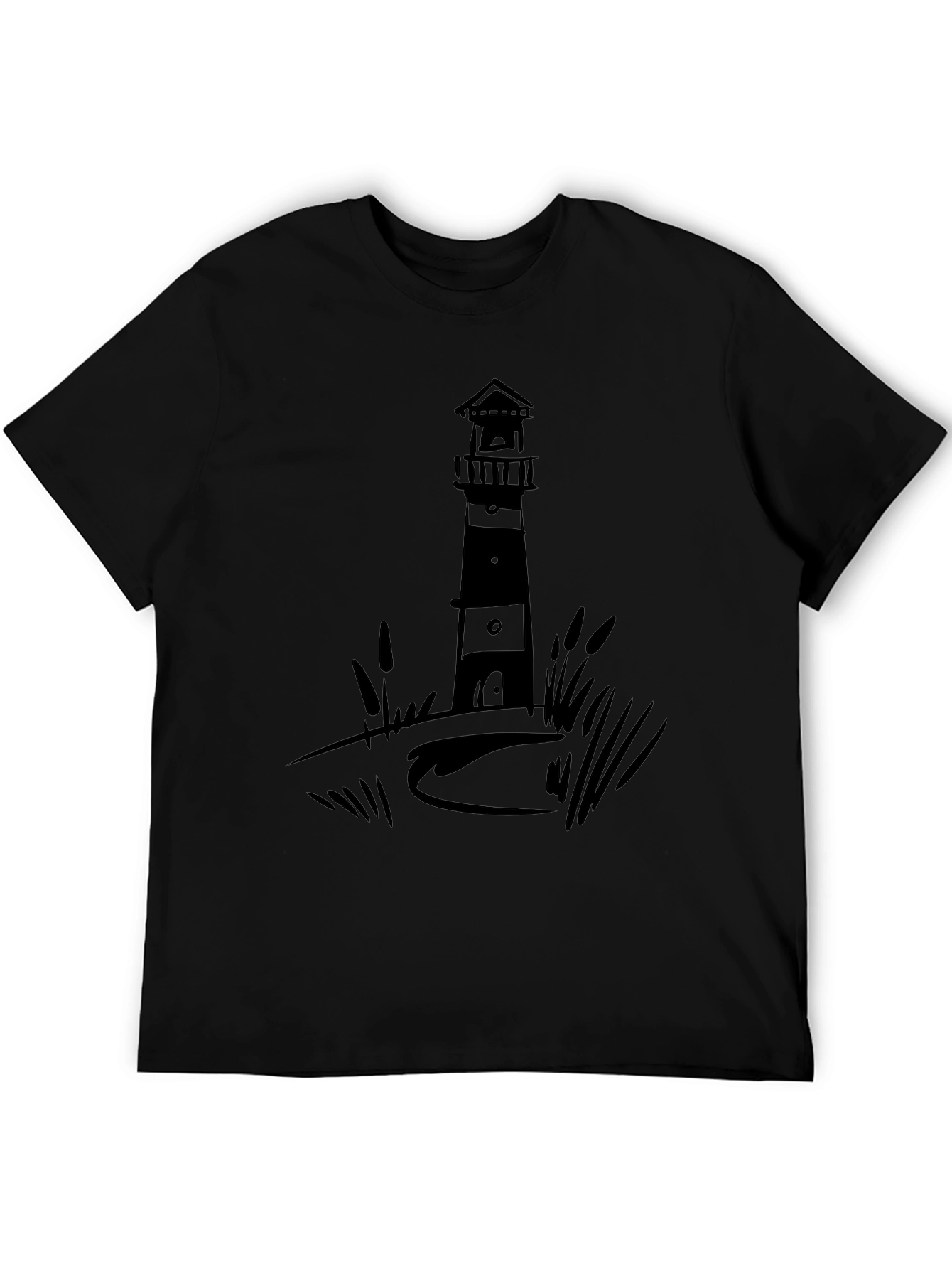 Lighthouse Graphic Tee - Black Casual Shirt