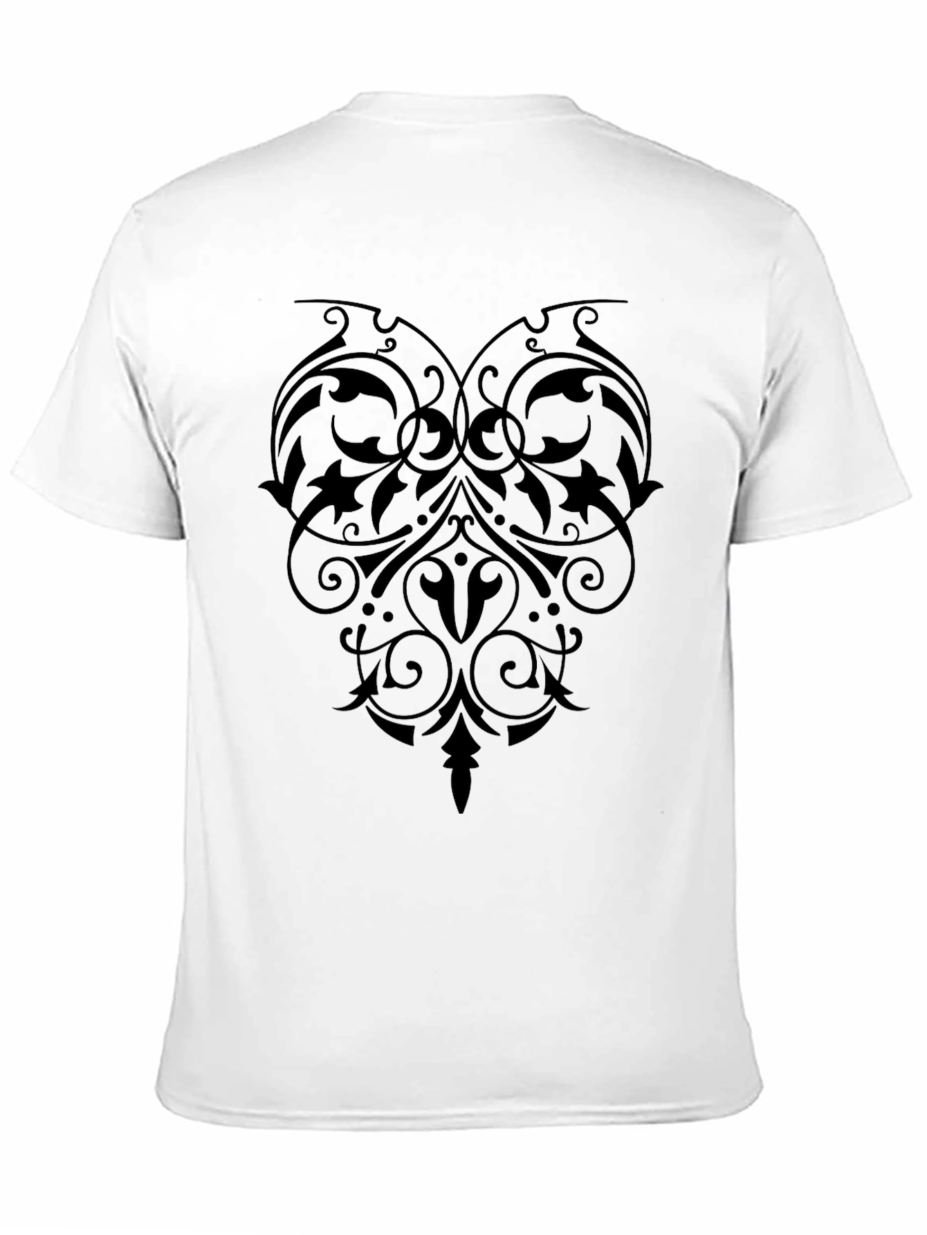 Elegant Black Floral Heart Graphic Tee
