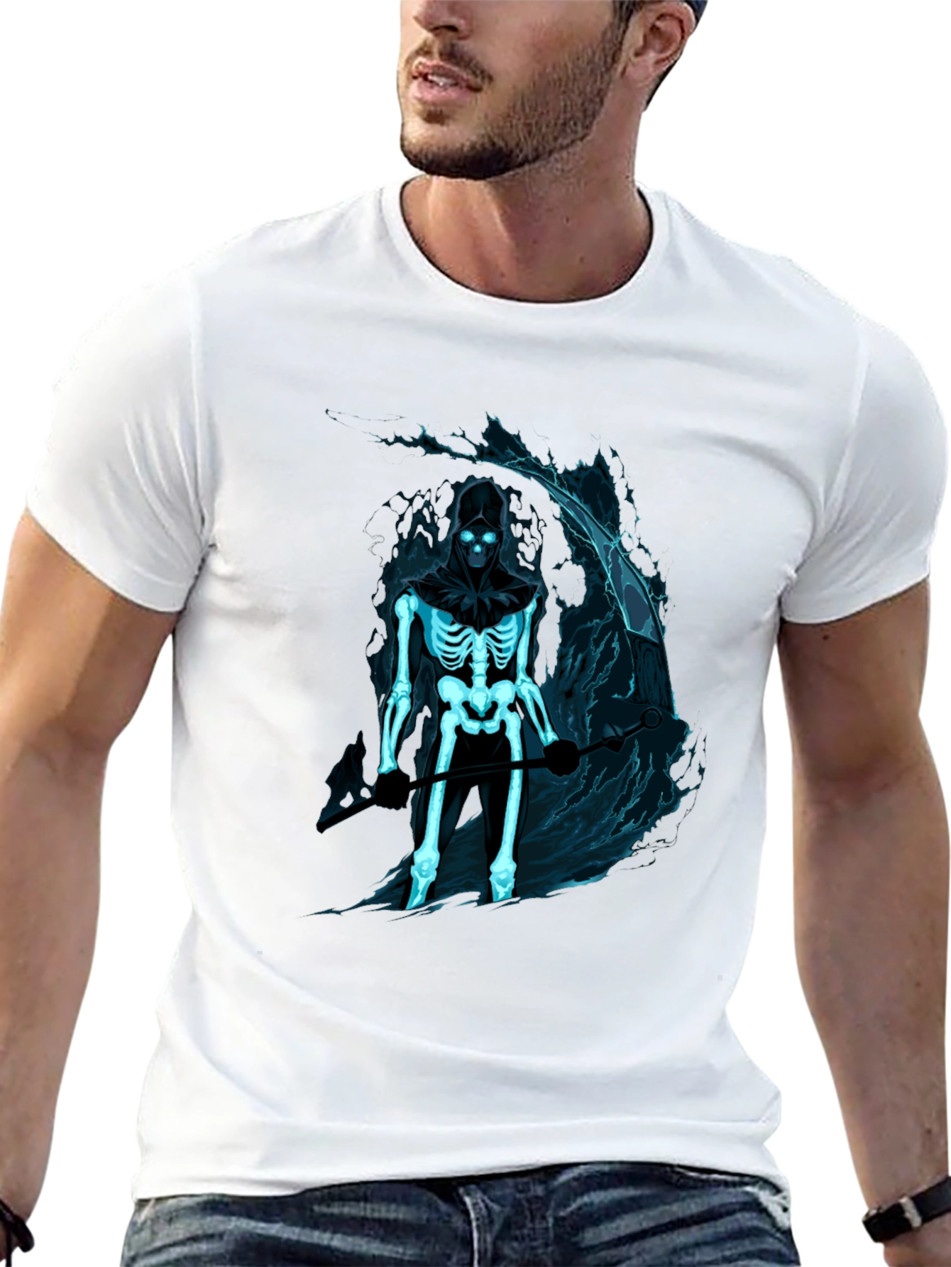 Grim Reaper Skeleton Black Graphic Tee