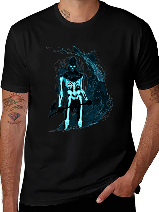 Grim Reaper Skeleton Black Graphic Tee