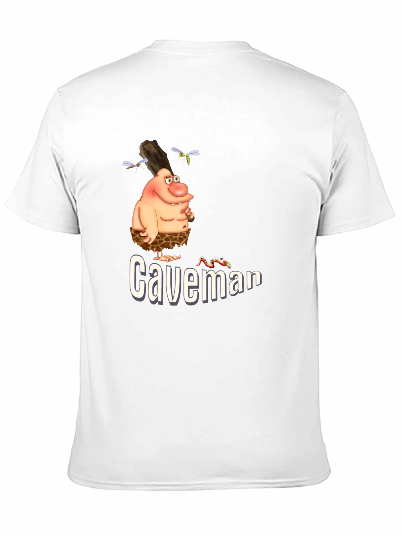 Caveman Cartoon Graphic Tee - Black T-Shirt