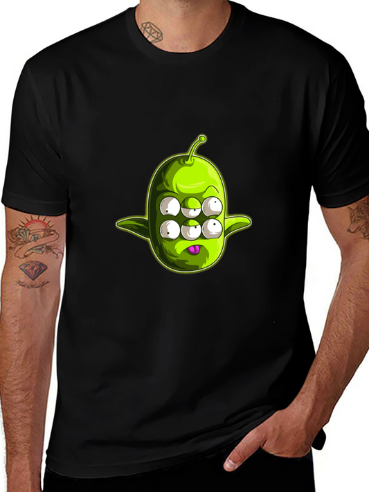 Six-Eyed Alien Graphic T-Shirt - Black