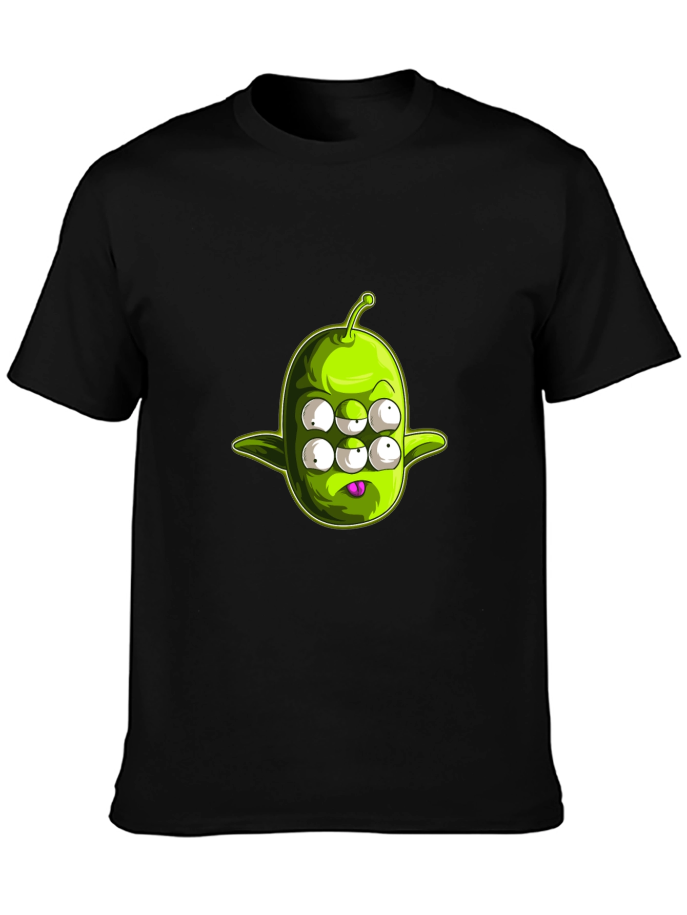 Six-Eyed Alien Graphic T-Shirt - Black