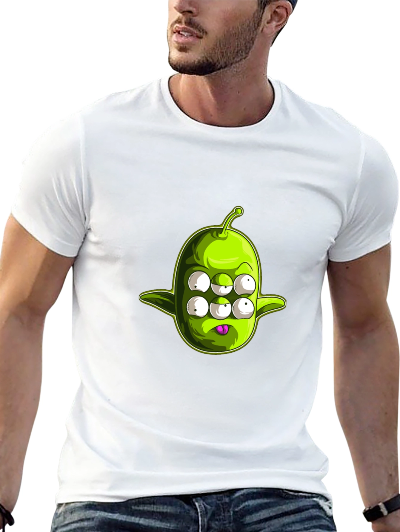 Six-Eyed Alien Graphic T-Shirt - Black