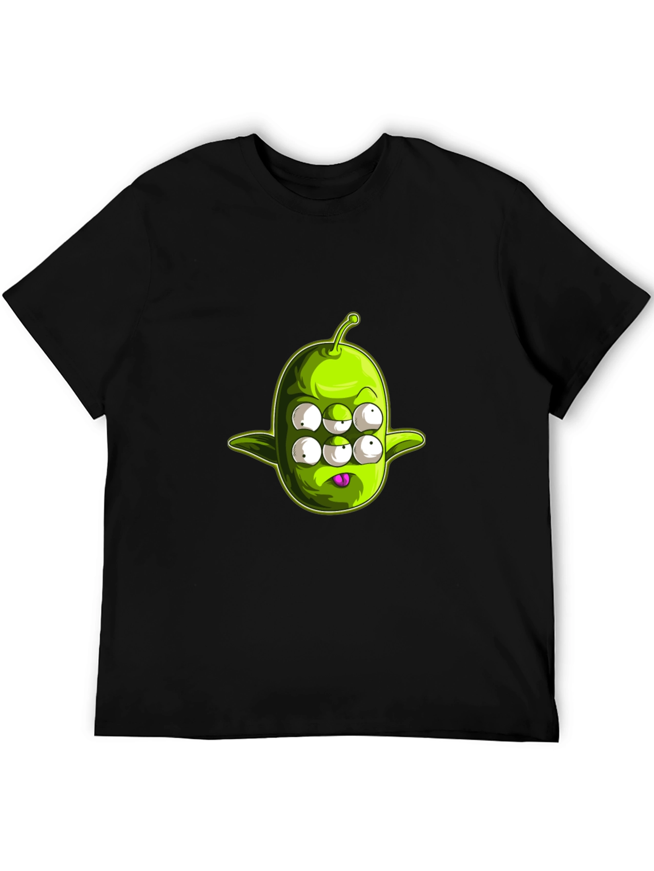 Six-Eyed Alien Graphic T-Shirt - Black