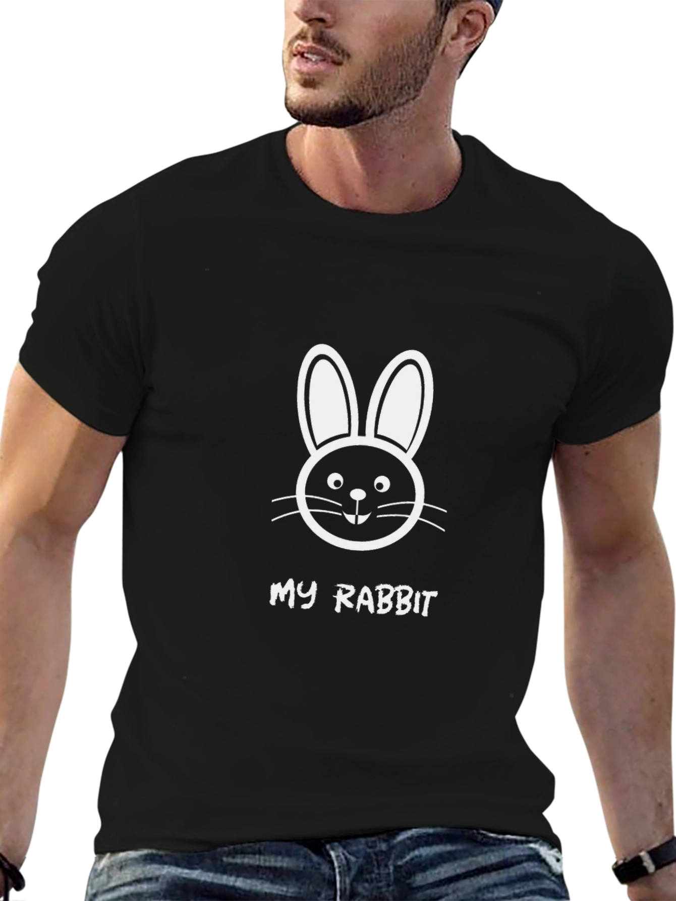 My Rabbit Graphic T-Shirt - Black Crew Neck