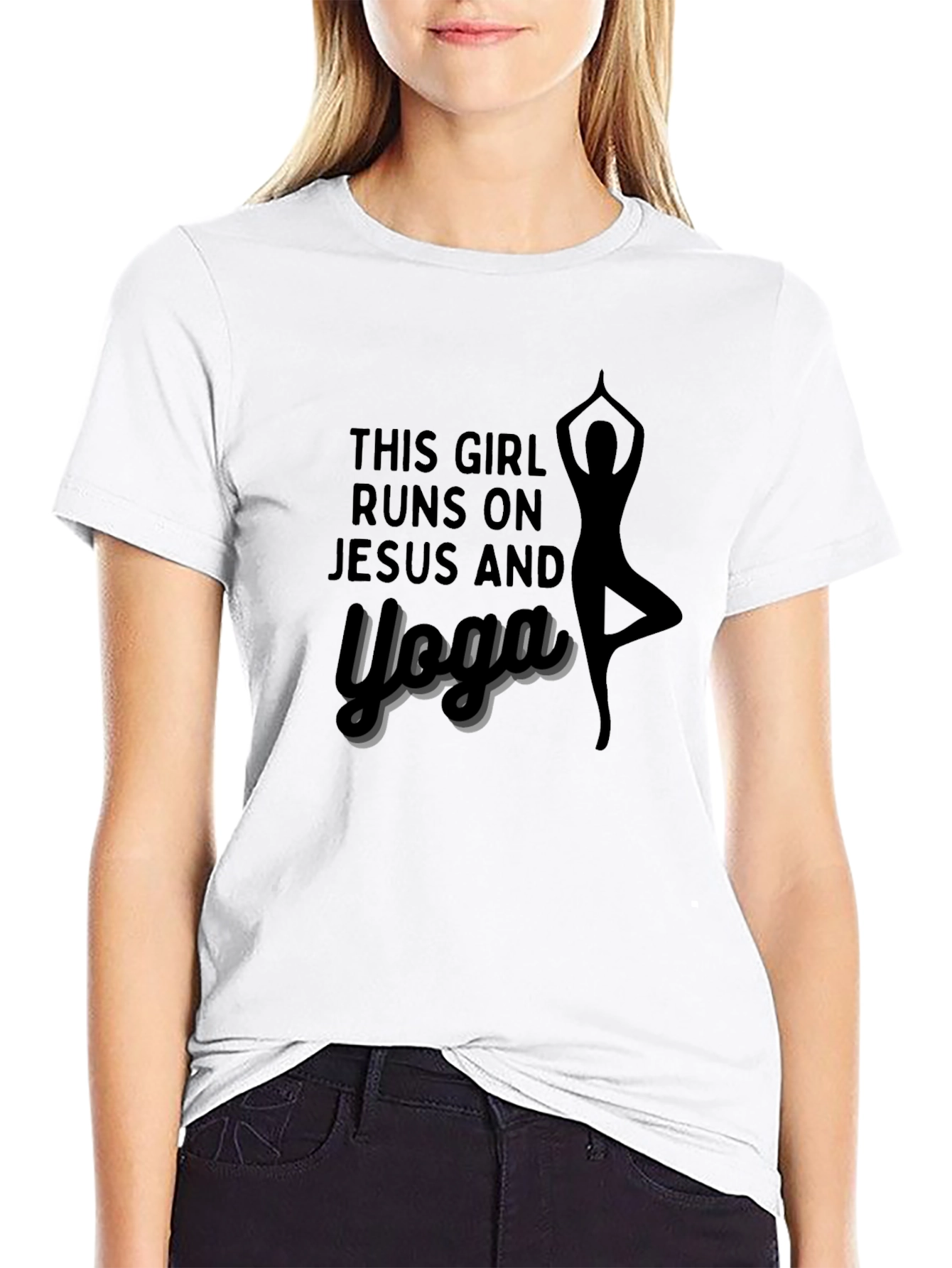 Jesus & Yoga Graphic Tee - Unisex Black T-Shirt