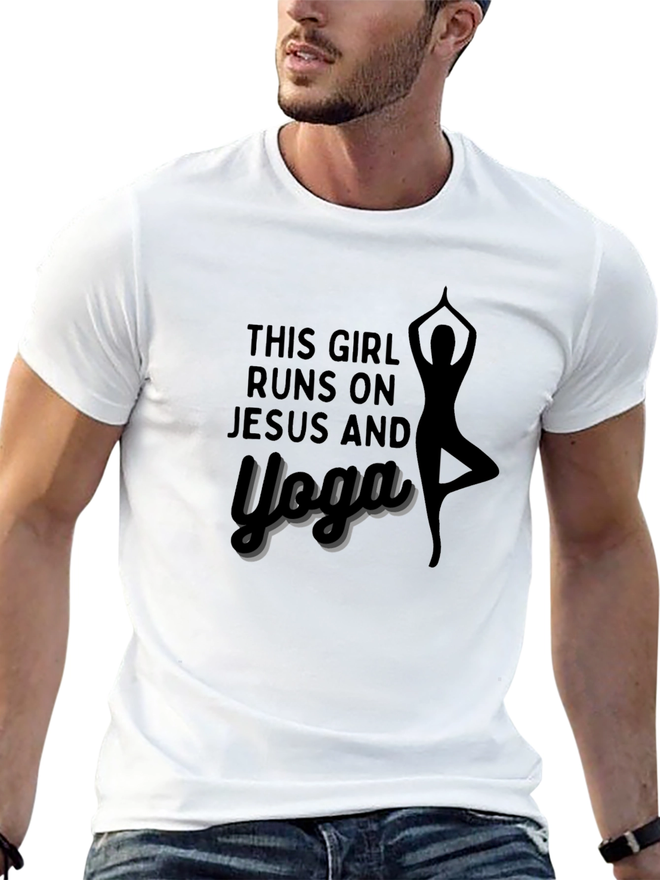 Jesus & Yoga Graphic Tee - Unisex Black T-Shirt