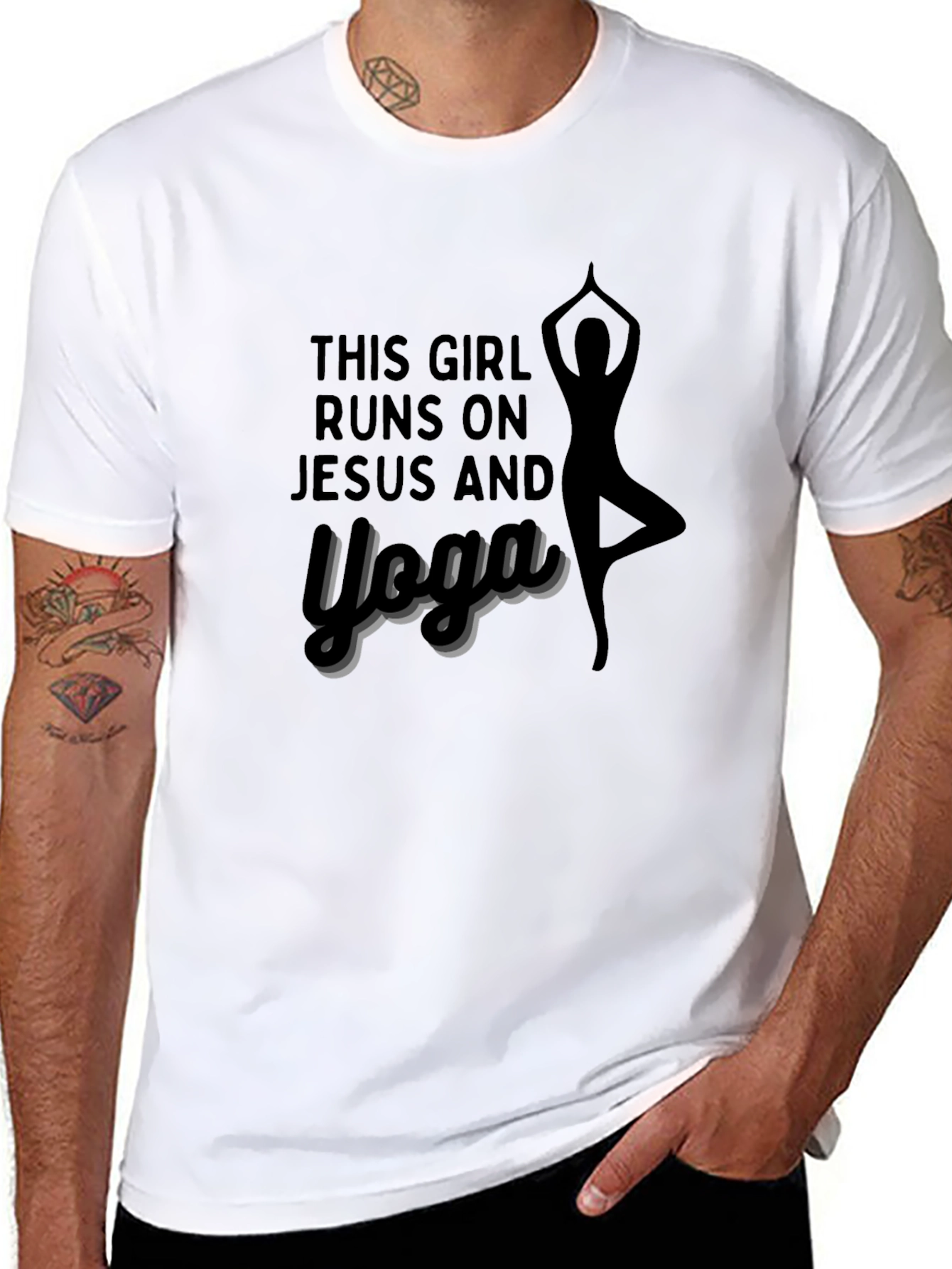 Jesus & Yoga Graphic Tee - Unisex Black T-Shirt