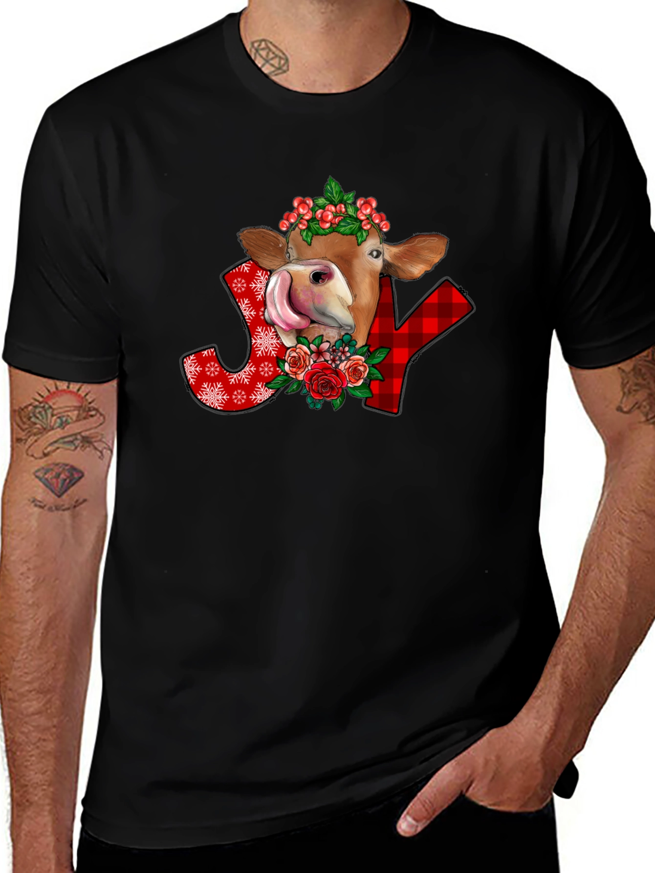 Festive Cow Joy Graphic Tee