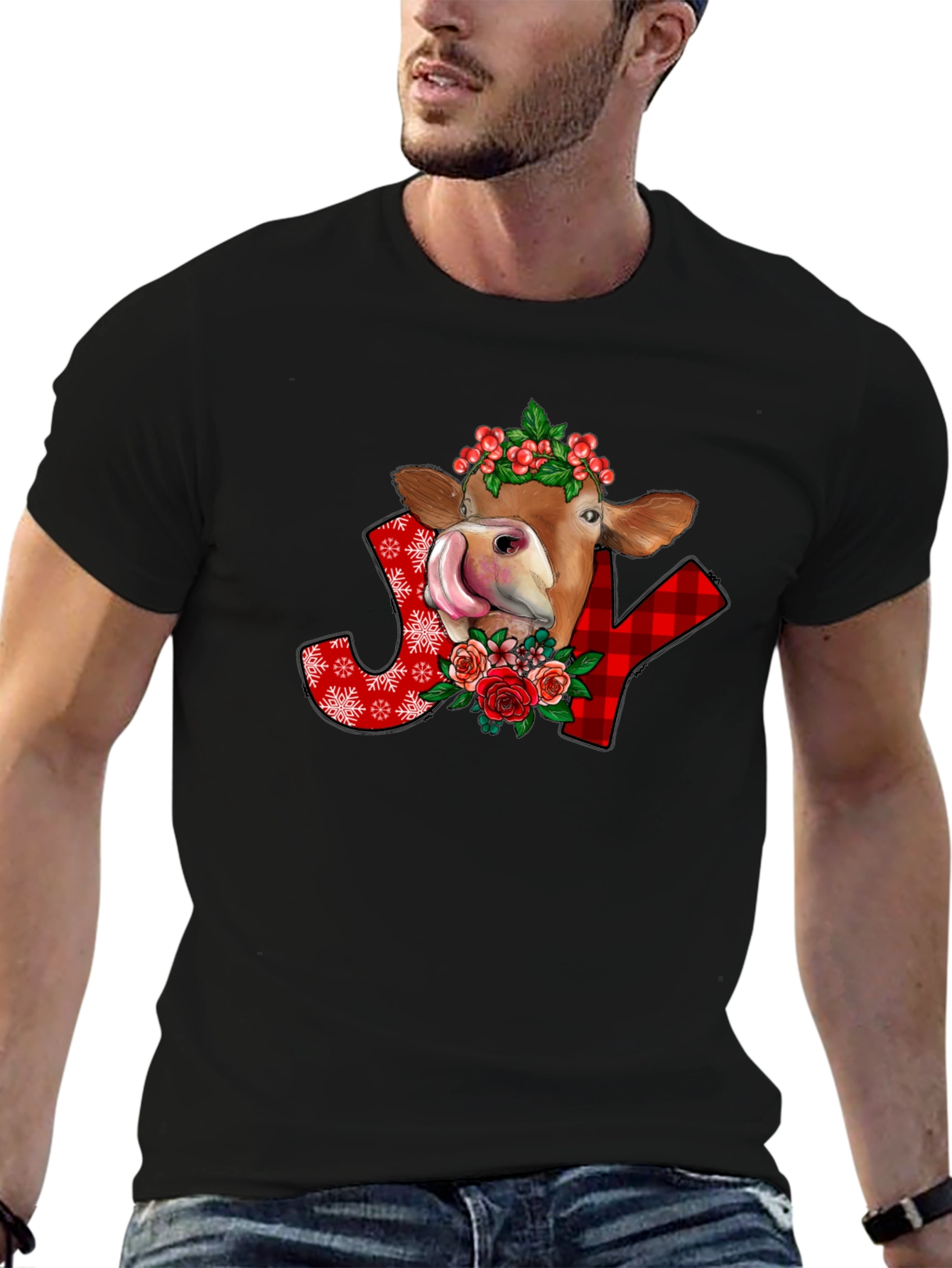 Festive Cow Joy Graphic Tee