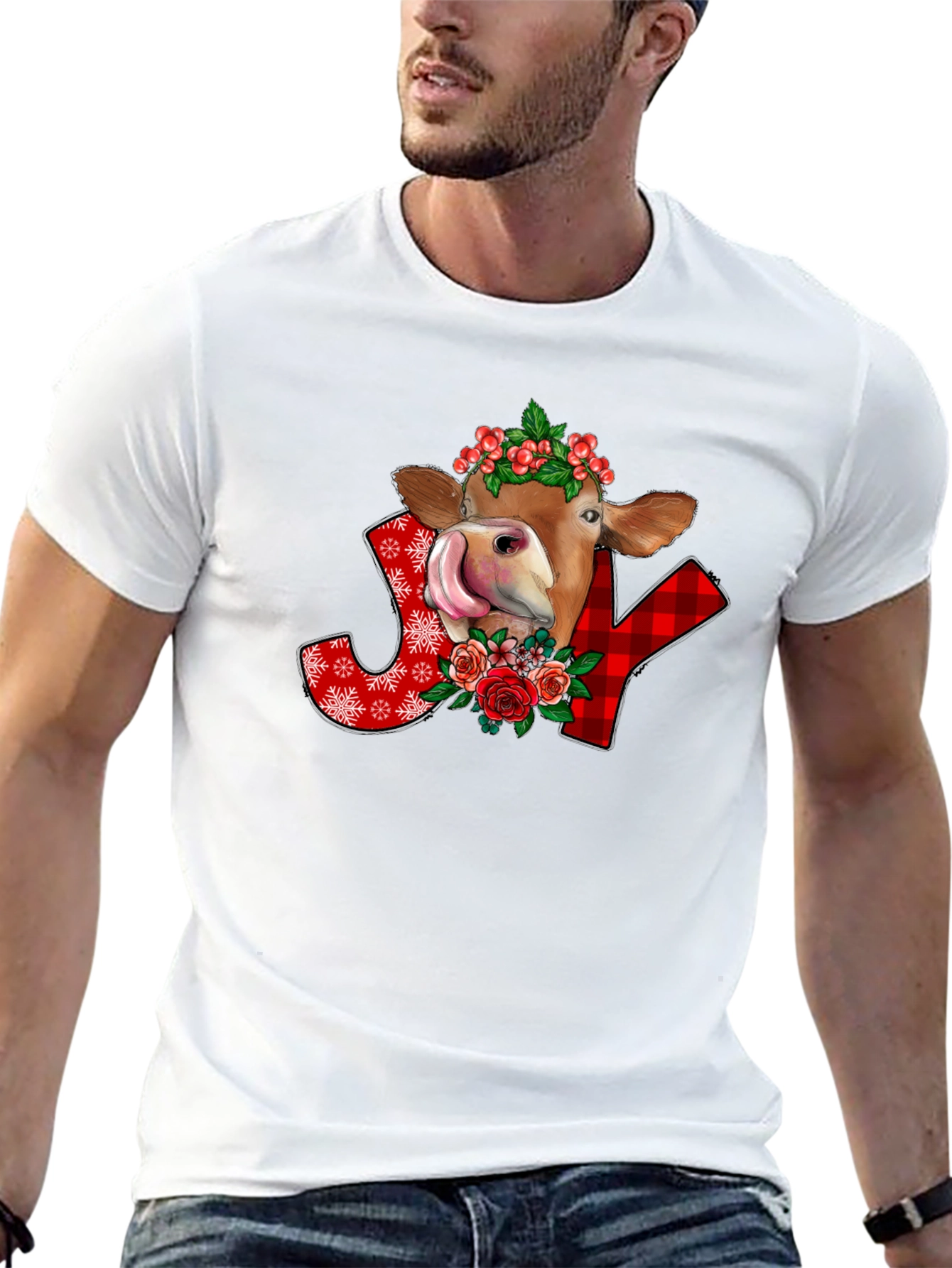 Festive Cow Joy Graphic Tee