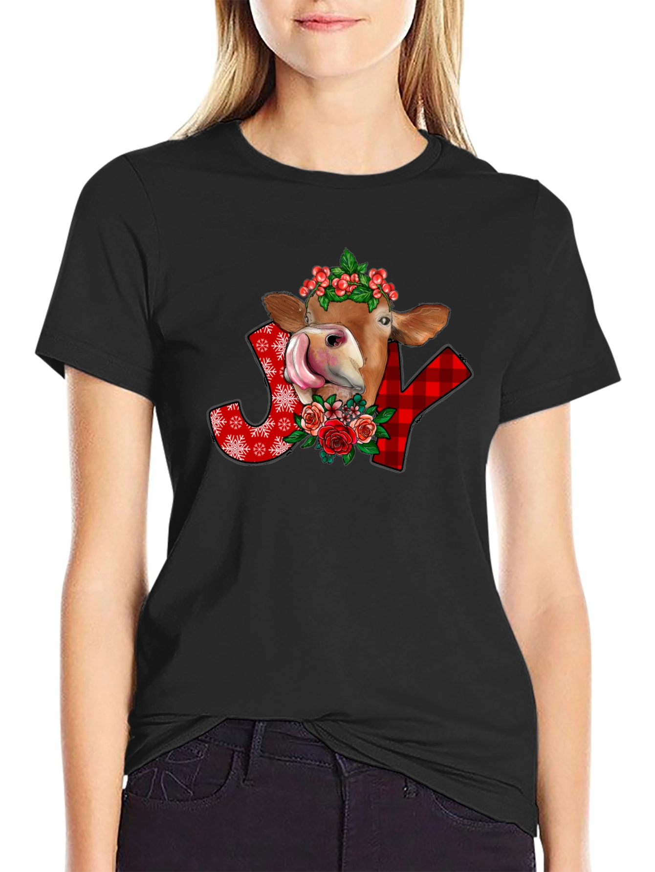 Festive Cow Joy Graphic Tee