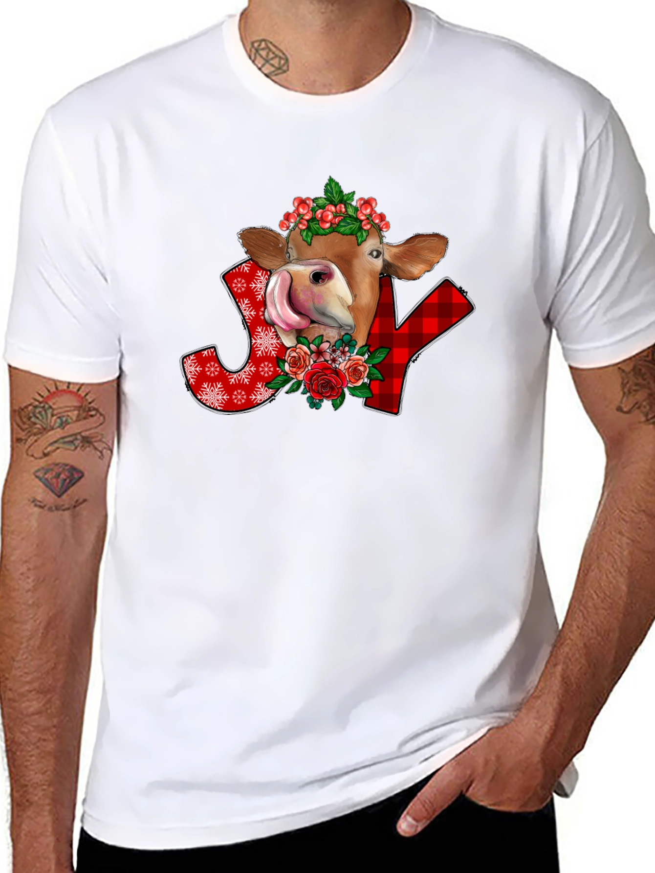 Festive Cow Joy Graphic Tee